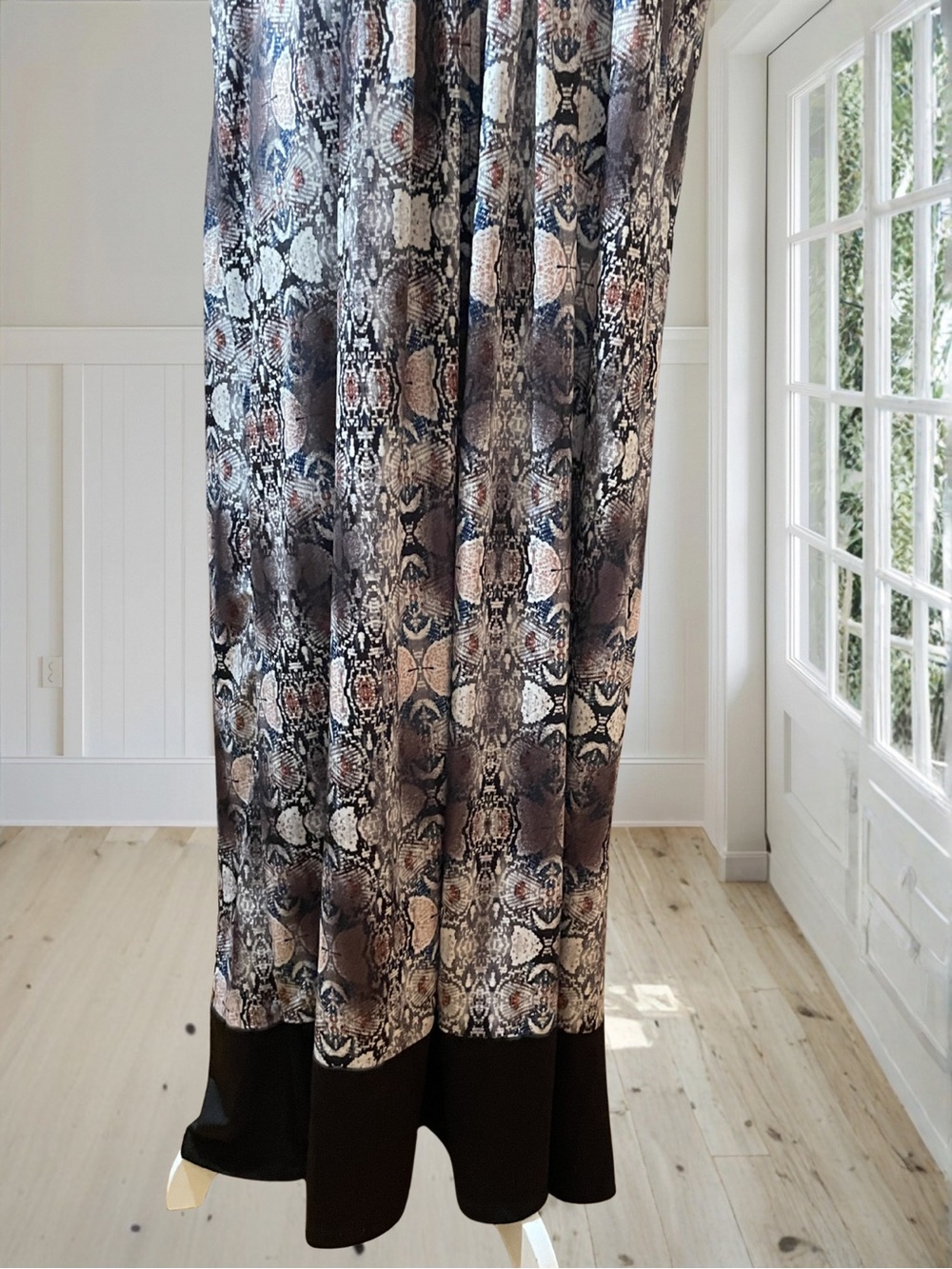 ONE WORLD Women's 3X Plus Embellished Boho Beaded Sleeveless Printed Maxi Dress - Picture 5 of 12